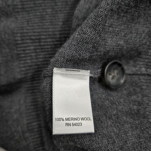 Banana Republic Cardigan Sweater Men's XL Gray 100% Merino Wool Preppy Buttons - Picture 5 of 11